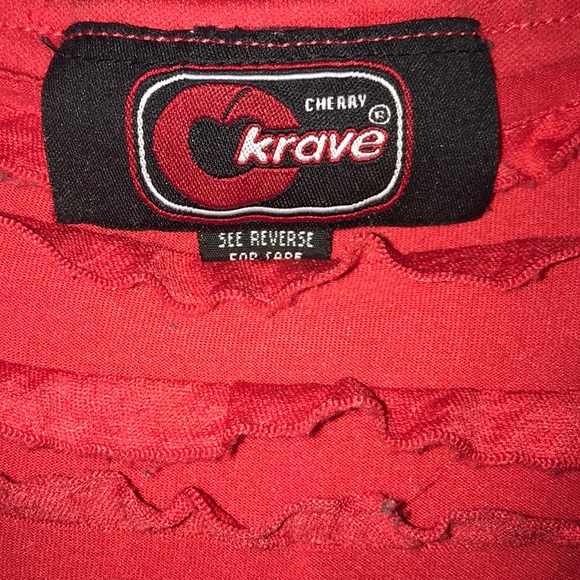 Red Ruffled Top - Picture 3 of 5